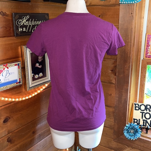 FAITH OVER FEAR v neck tee shirt top 💖WEAR YOUR FAITH💖 VERY PRETTY PURPLE - Picture 4 of 4